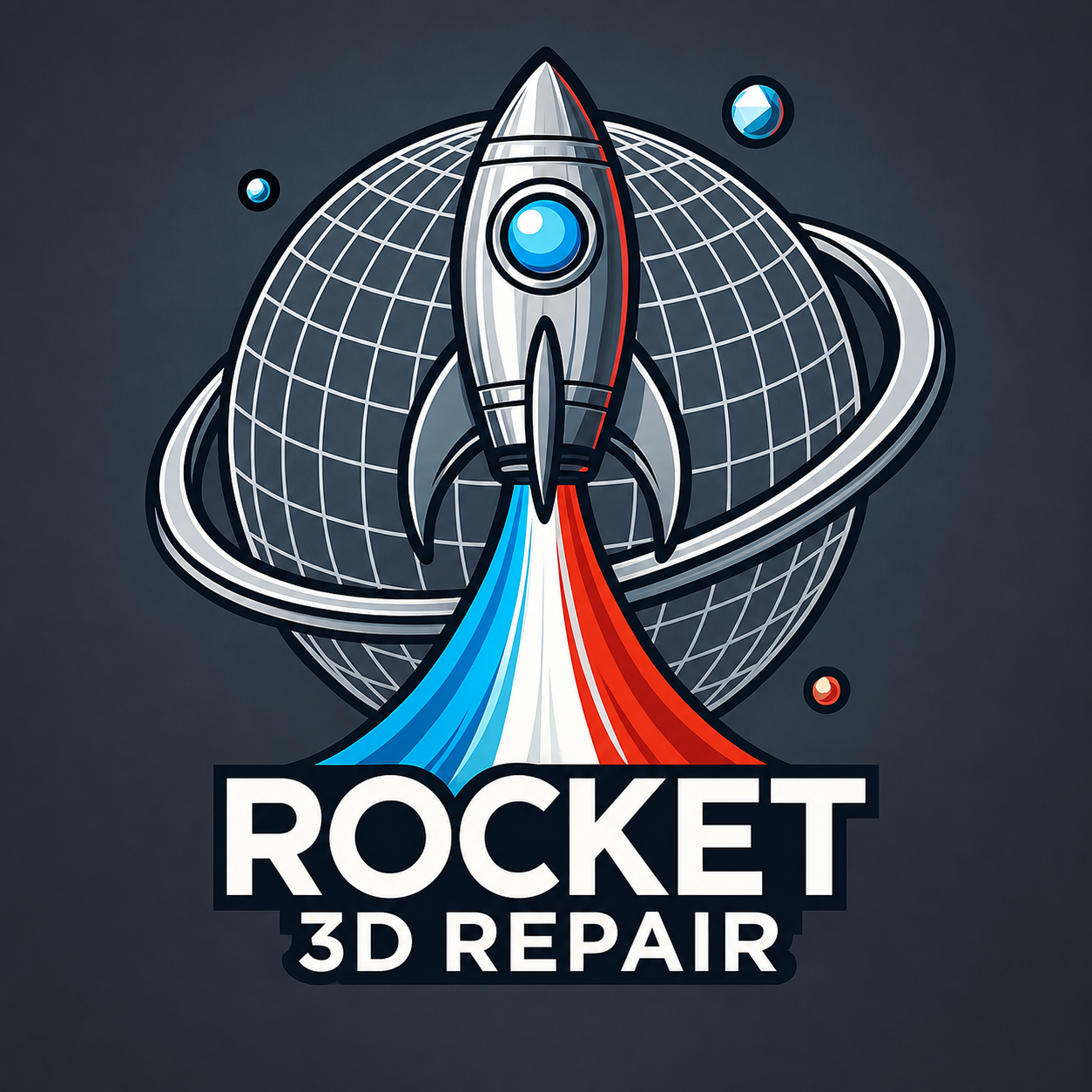 Rocket 3D Repair rocket and globe artwork